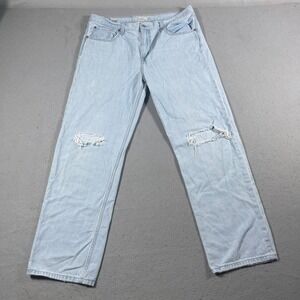 Levi's Low Pro Straight Leg Women's Jeans Size‎ 32 Distressed Ripped Light Wash